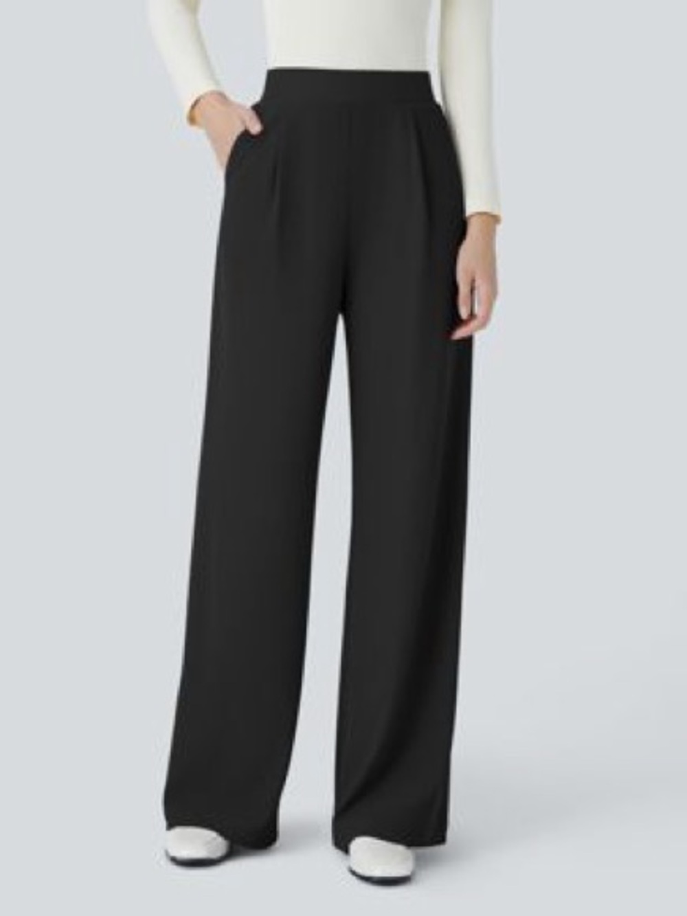 Halara Flex High Waisted Body Sculpt Waist-Pocket Wide Leg Pants NWT Med Tall